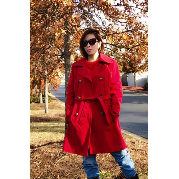 Red London Fog Coat - Picture 5 of 10